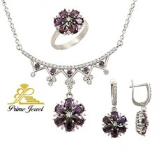 Gümüş zirkon taşlı set